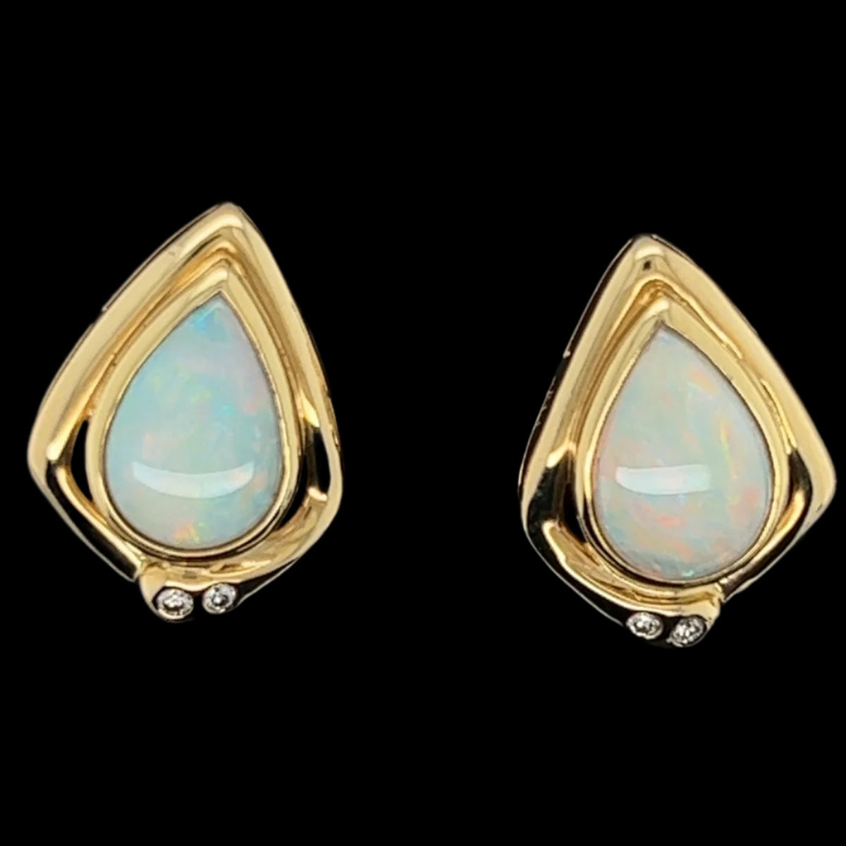 Gold Solid Opal Earrings Gold Solid Opal Earrings