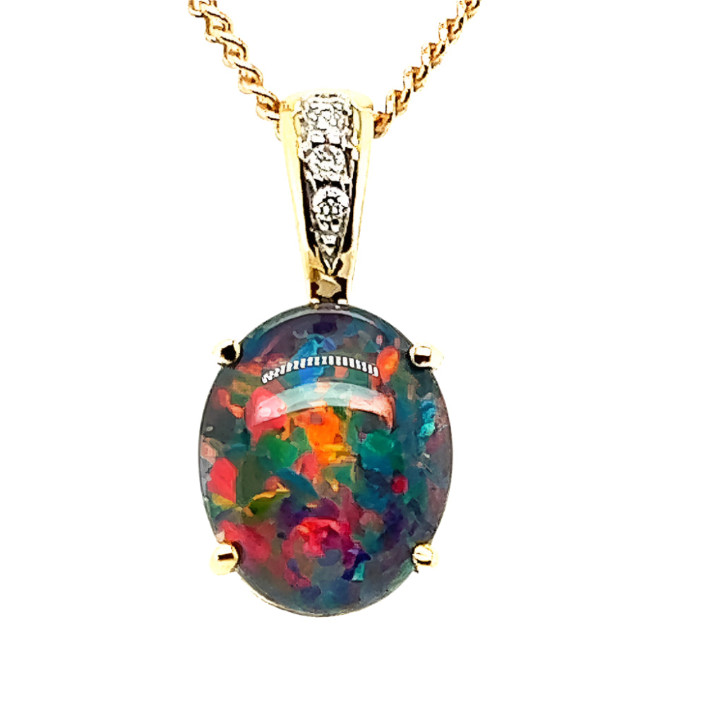 Gold Triplet Opal Pendants Gold Triplet Opal Pendants