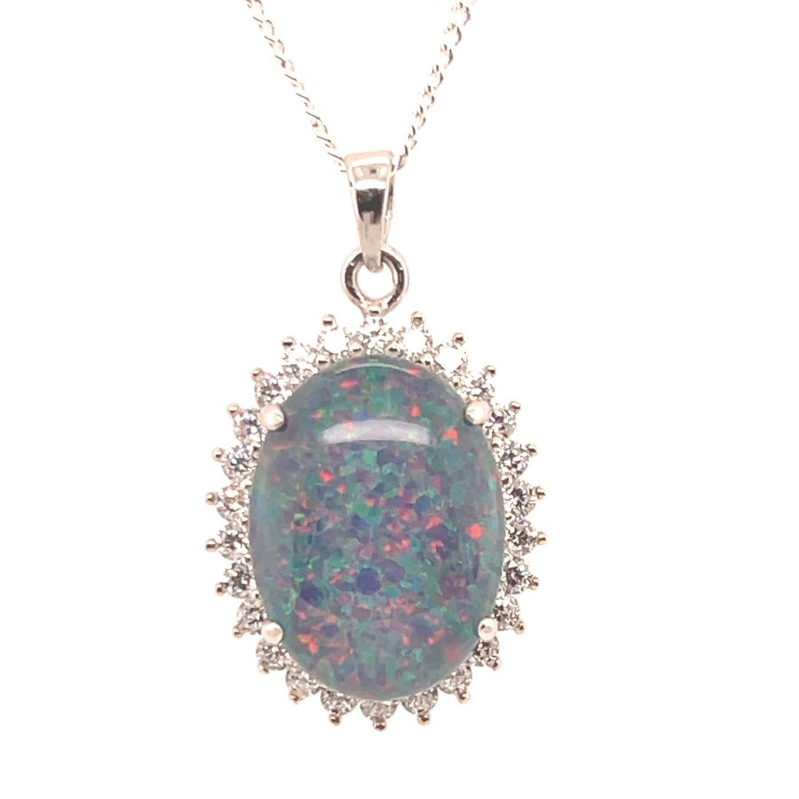 Sterling Silver Triplet Opal Pendant (sstp538) Sterling Silver Triplet Opal Pendant (sstp538)