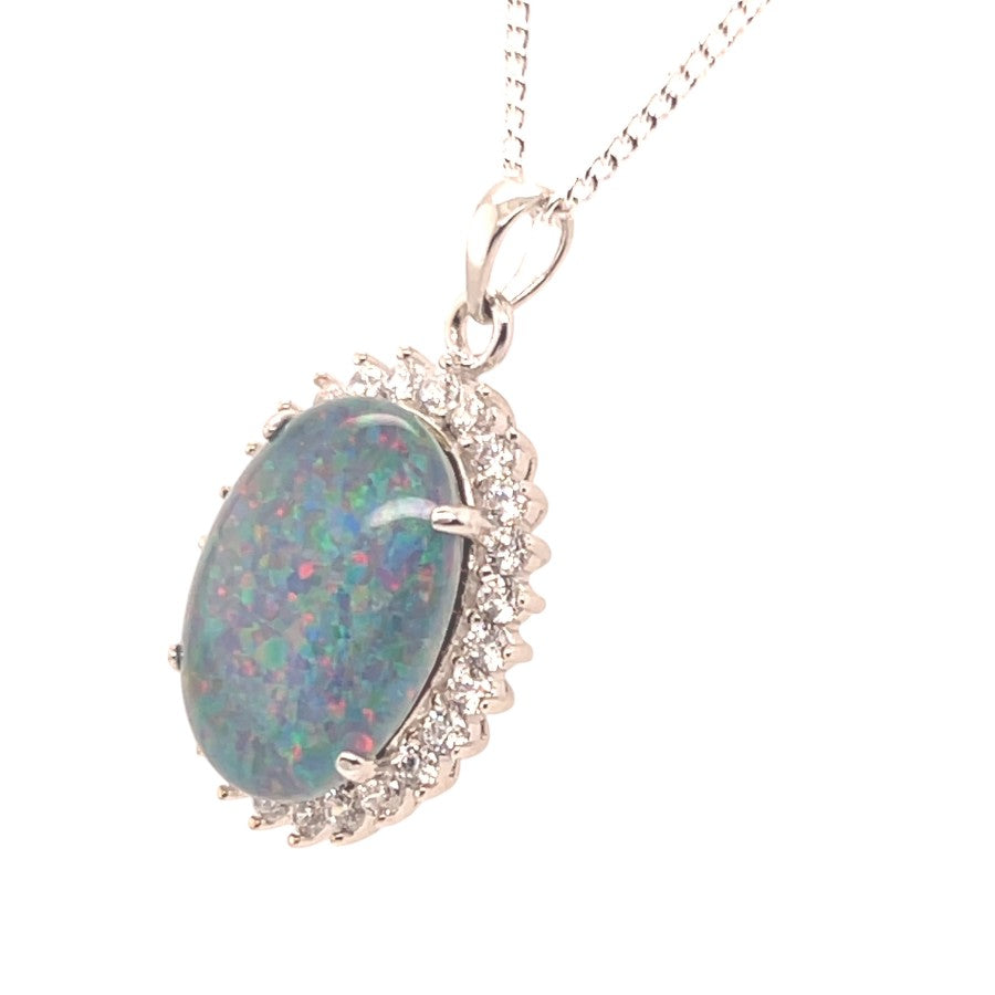 Sterling Silver Triplet Opal Pendant (sstp538) Sterling Silver Triplet Opal Pendant (sstp538)
