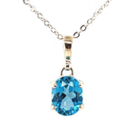 Sterling Silver Blue Topaz Pendant (stp900)