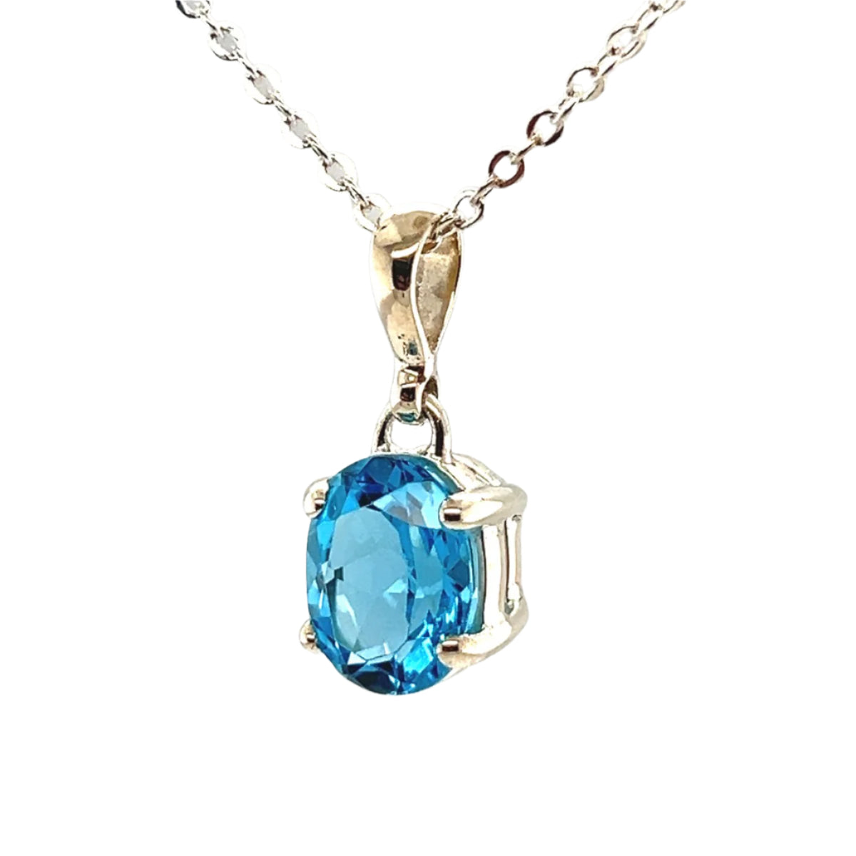Sterling Silver Blue Topaz Pendant (stp900)