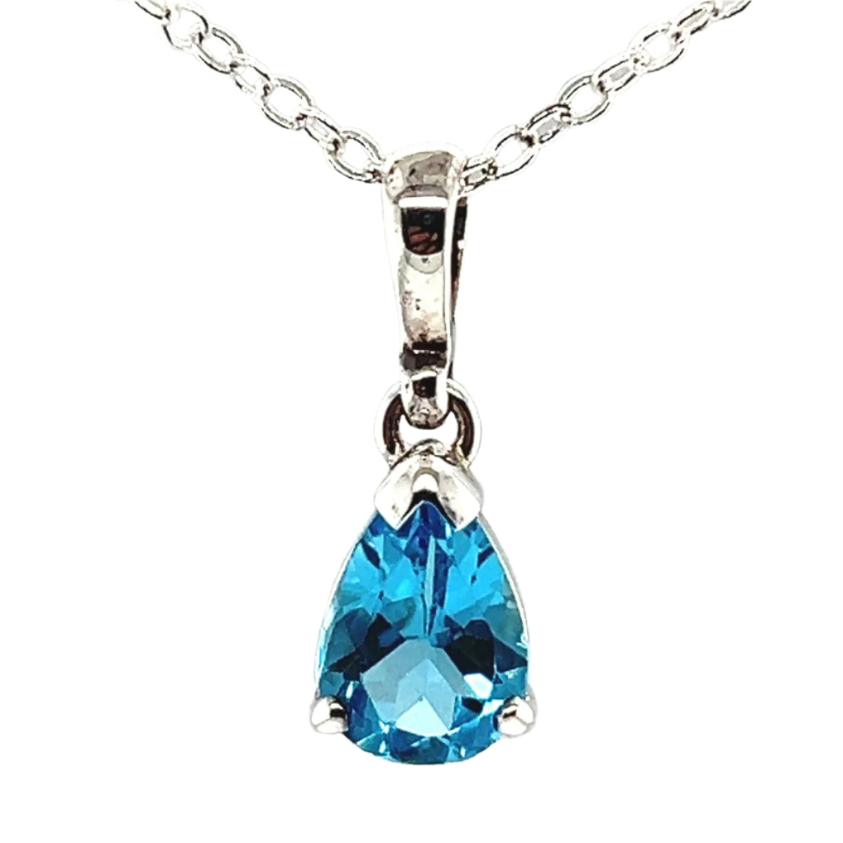 Sterling Silver Blue Topaz Pendant – johnstonopals