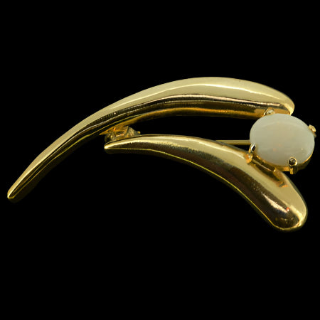 Gold Plated Sterling Silver Claw Set Solid Opal Brooch (gpsbro300) Gold Plated Sterling Silver Claw Set Solid Opal Brooch (gpsbro300)