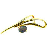 Gold Plated Sterling Silver Triplet Opal Brooch (gpbro3238)