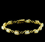 14ct Yellow Gold Solid Opal Bracelet (gb3317)