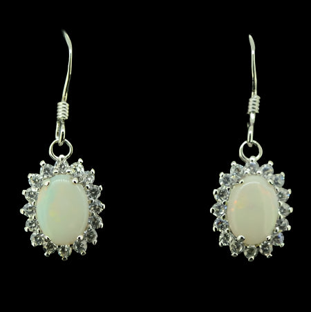 Sterling Silver Solid Opal Earrings (ssse3720) Sterling Silver Solid Opal Earrings (ssse3720)