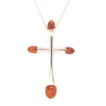 Sterling Silver Amber Pendant Cross Pendant (ambpen3670)