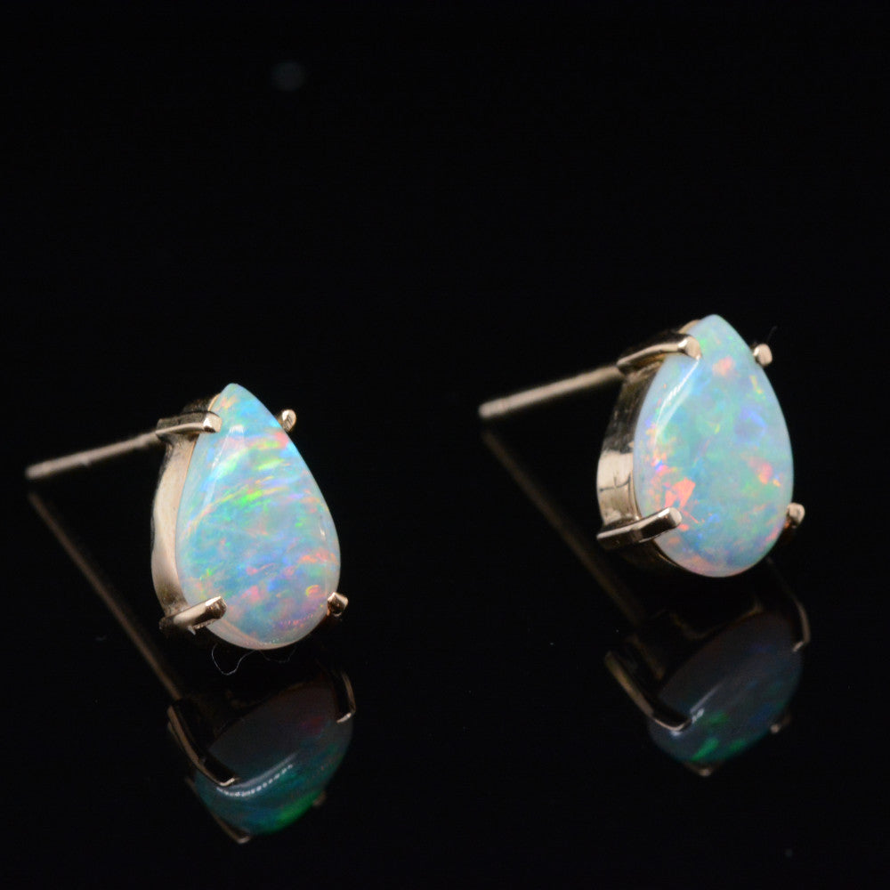14ct Gold Solid Opal Earrings (se816) 14ct Gold Solid Opal Earrings (se816)