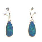 18ct Gold Doublet Opal Earrings (der55)