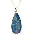 14ct Gold Doublet Opal Pendant (dp819)