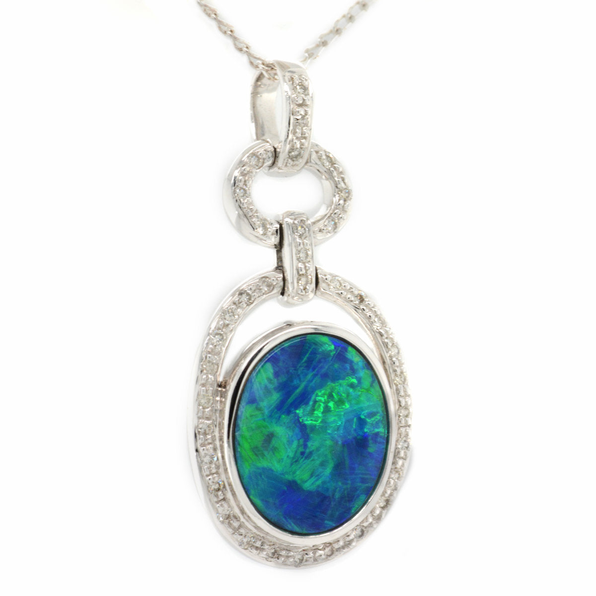 14ct Diamond and Doublet Opal Pendant (dp2006) 14ct Diamond and Doublet Opal Pendant (dp2006)