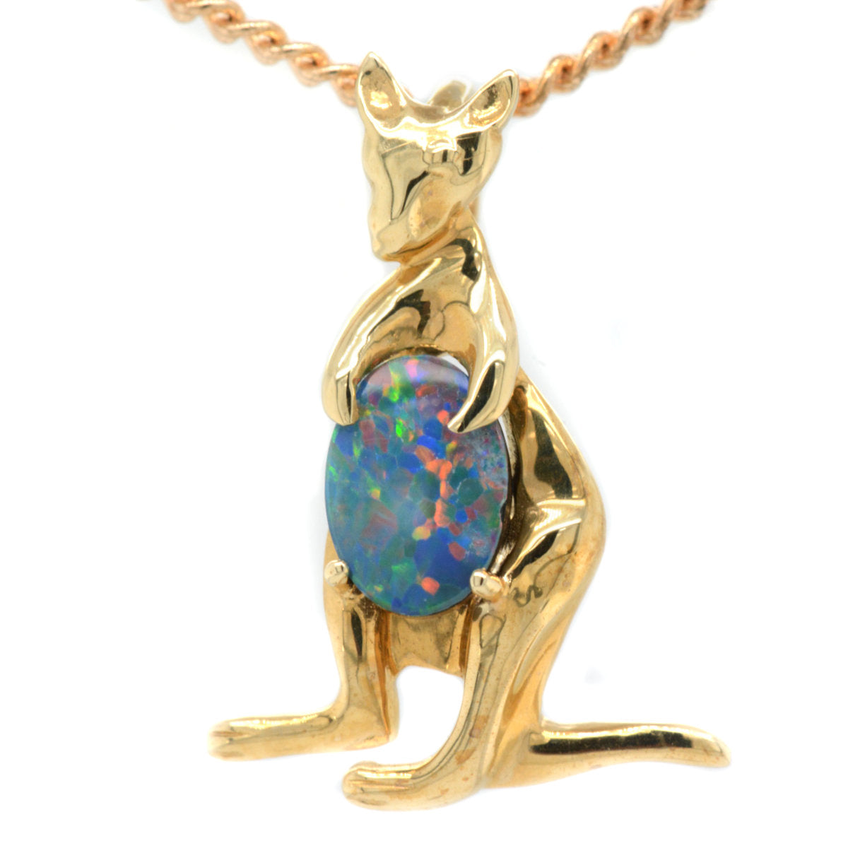 14ct Gold Doublet Opal Kangaroo Pendant 14ct Gold Doublet Opal Kangaroo Pendant