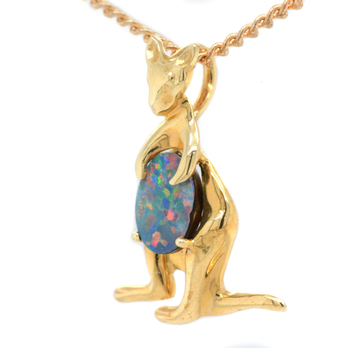 14ct Gold Doublet Opal Kangaroo Pendant 14ct Gold Doublet Opal Kangaroo Pendant