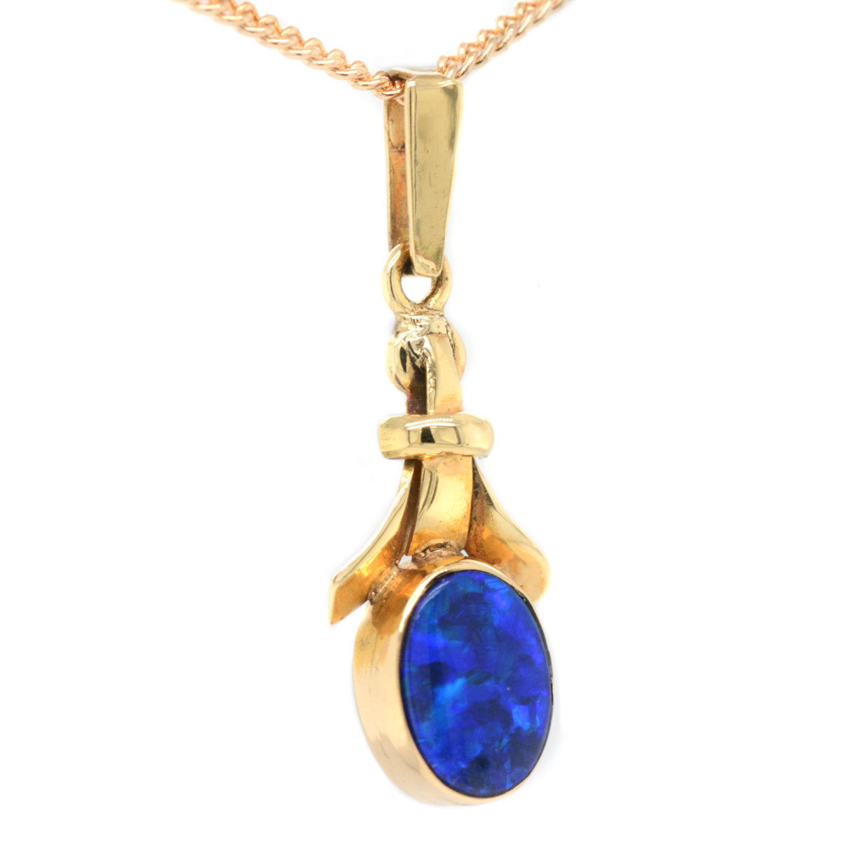 14ct Gold Doublet Opal Pendant (dp102) 14ct Gold Doublet Opal Pendant (dp102)