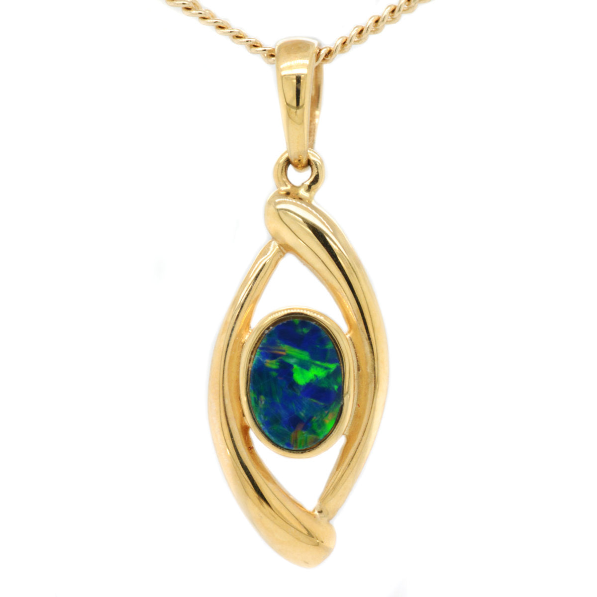 Doublet Opal Pendant set in 14ct Yellow Gold (dp5) Doublet Opal Pendant set in 14ct Yellow Gold (dp5)