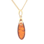 9ct Gold Amber Pendant (gap393)