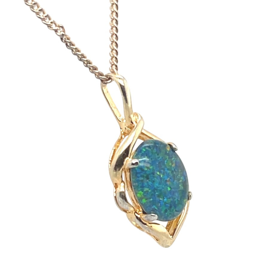 Gold plated triplet opal pendant (gptp6342)