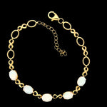 Gold Plated Solid Opal Bracelet (gpsbra1210)