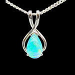 9ct White Gold Solid Opal Pendant (sp592)