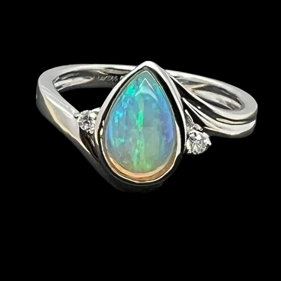 14ct White Gold Solid Opal Ring (sr2020) 14ct White Gold Solid Opal Ring (sr2020)