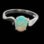 14ct White Gold Solid Opal Ring (sr7022)