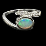 14ct White Gold Solid Opal Ring (sr7023)