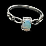 Solid Opal Ring set in 18ct White Gold (srw5)