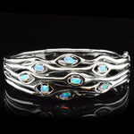 Sterling Silver Crystal Opal Bangle (SSOB810)