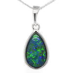 STERLING SILVER TEAR DROP TRIPLET OPAL PENDANT (sstp1212)