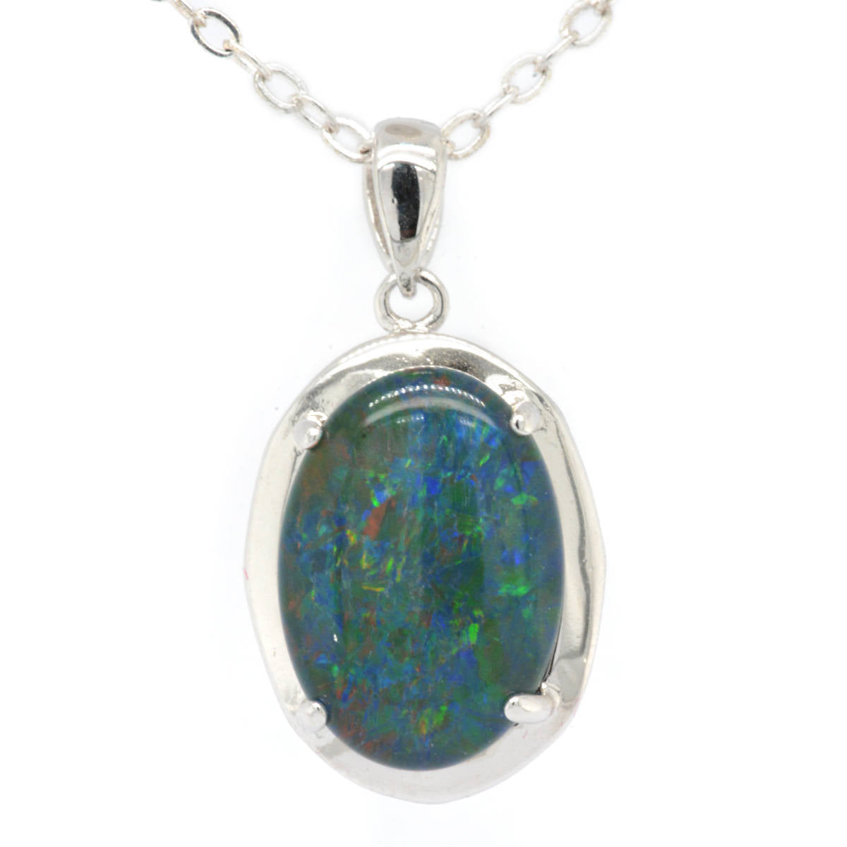 Sterling Silver Triplet Opal Pendant (sstp6130) Sterling Silver Triplet Opal Pendant (sstp6130)