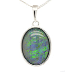 STERLING SILVER BEAZEL SET TRIPLET OPAL PENDANT (sstp3)