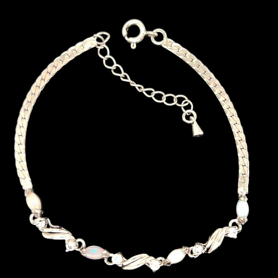 Sterling Silver Solid Opal Bracelet (ssbra112)