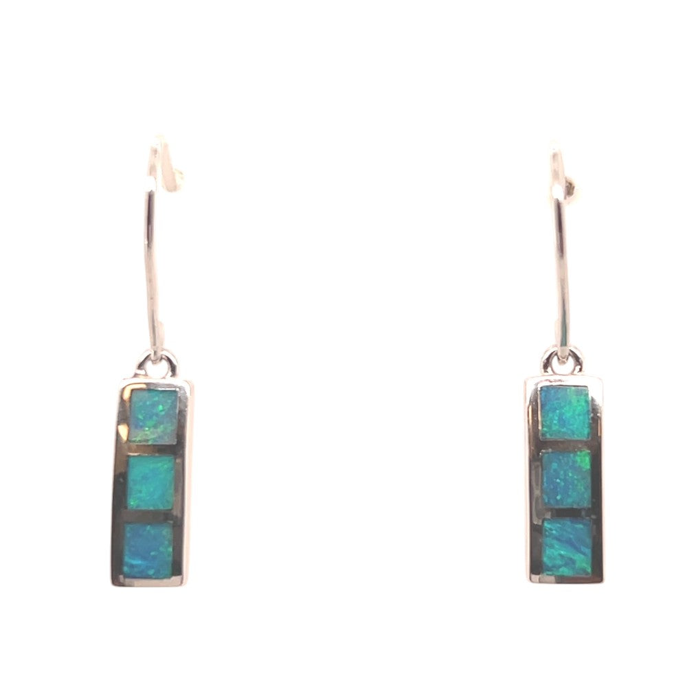 Sterling Silver Inlaid Opal Earrings (Iop200) Sterling Silver Inlaid Opal Earrings (Iop200)