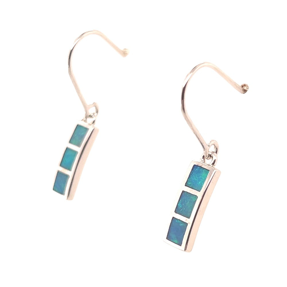 Sterling Silver Inlaid Opal Earrings (Iop200) Sterling Silver Inlaid Opal Earrings (Iop200)