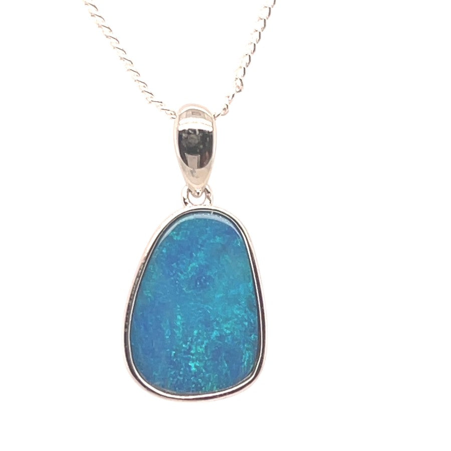 Sterling Silver Doublet Opal Pendant (ssdp517) Sterling Silver Doublet Opal Pendant (ssdp517)
