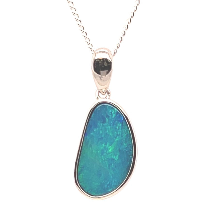 Sterling Silver Doublet Opal Pendant (ssdp519) Sterling Silver Doublet Opal Pendant (ssdp519)