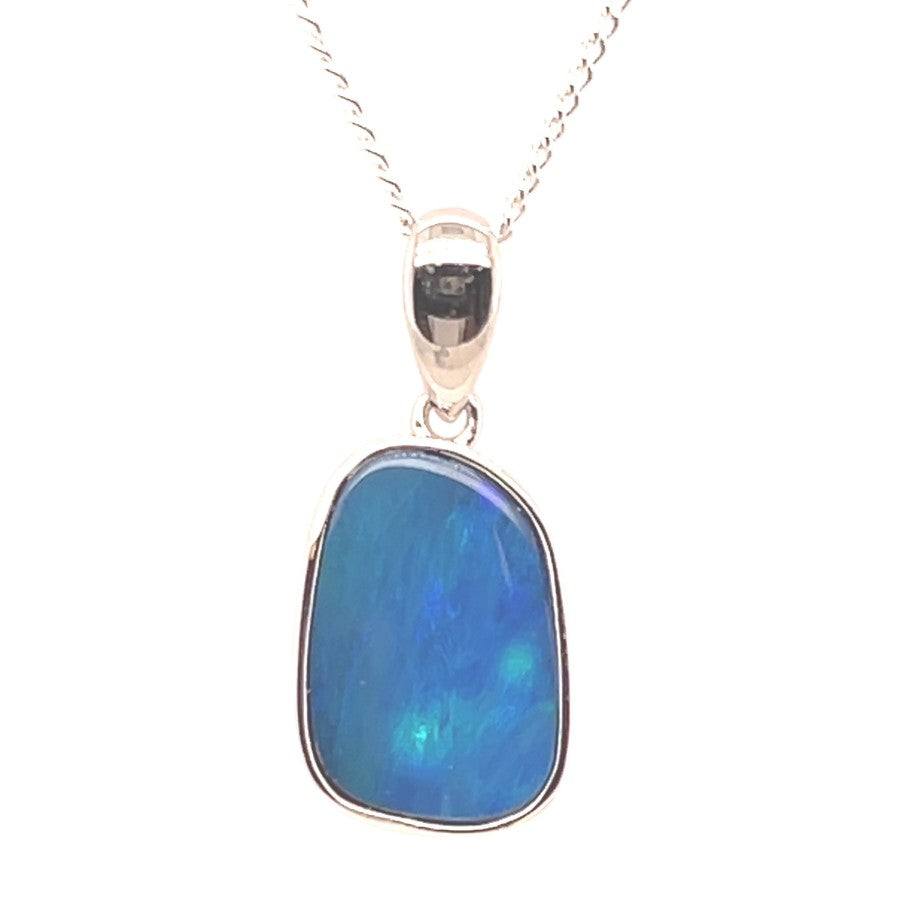 Sterling Silver Doublet Opal Pendant (ssdp523) Sterling Silver Doublet Opal Pendant (ssdp523)