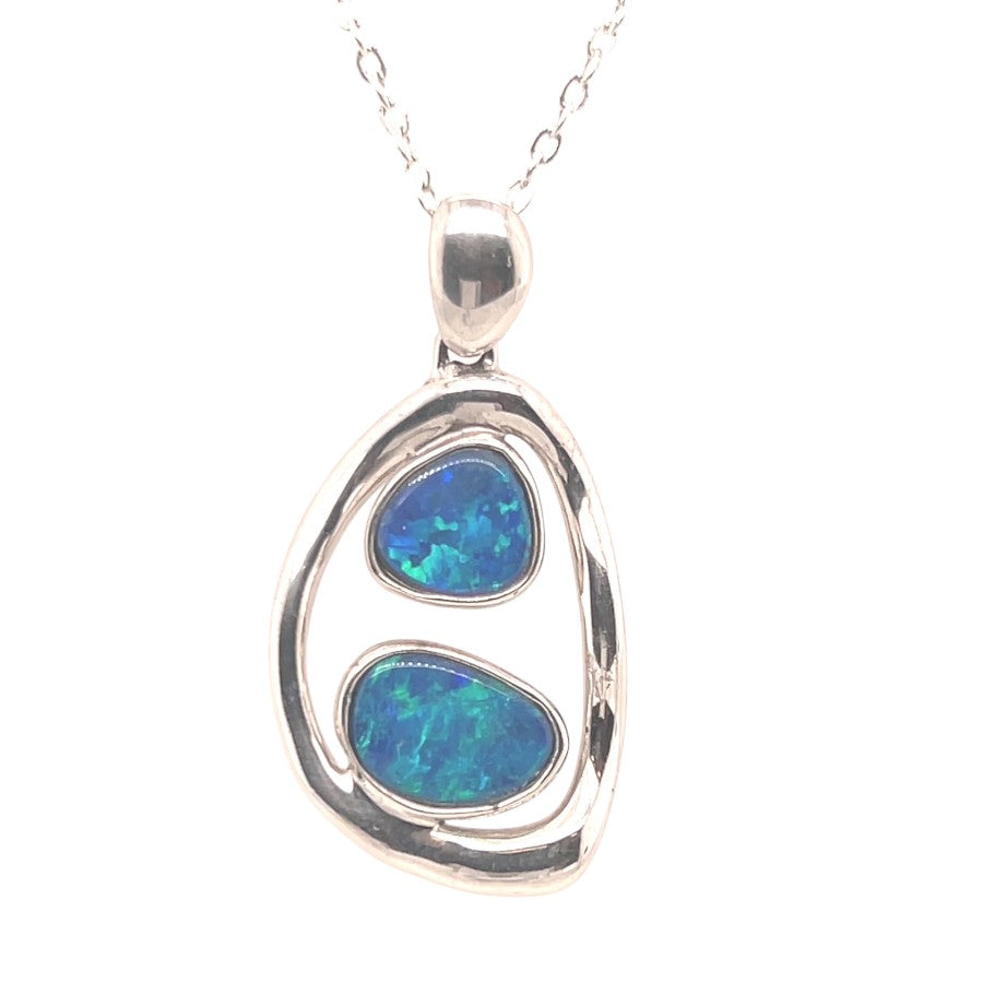Sterling Silver Doublet Opal Pendant (ssdp2501) Sterling Silver Doublet Opal Pendant (ssdp2501)
