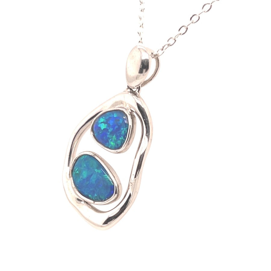 Sterling Silver Doublet Opal Pendant (ssdp2501) Sterling Silver Doublet Opal Pendant (ssdp2501)