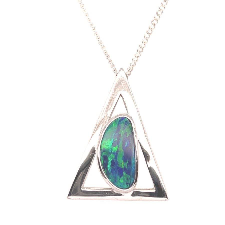 Sterling Silver Doublet Opal Pendant (ssdp2982) Sterling Silver Doublet Opal Pendant (ssdp2982)