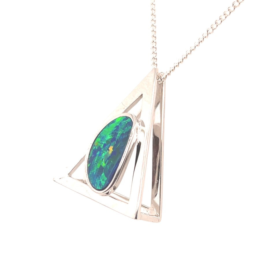 Sterling Silver Doublet Opal Pendant (ssdp2982) Sterling Silver Doublet Opal Pendant (ssdp2982)
