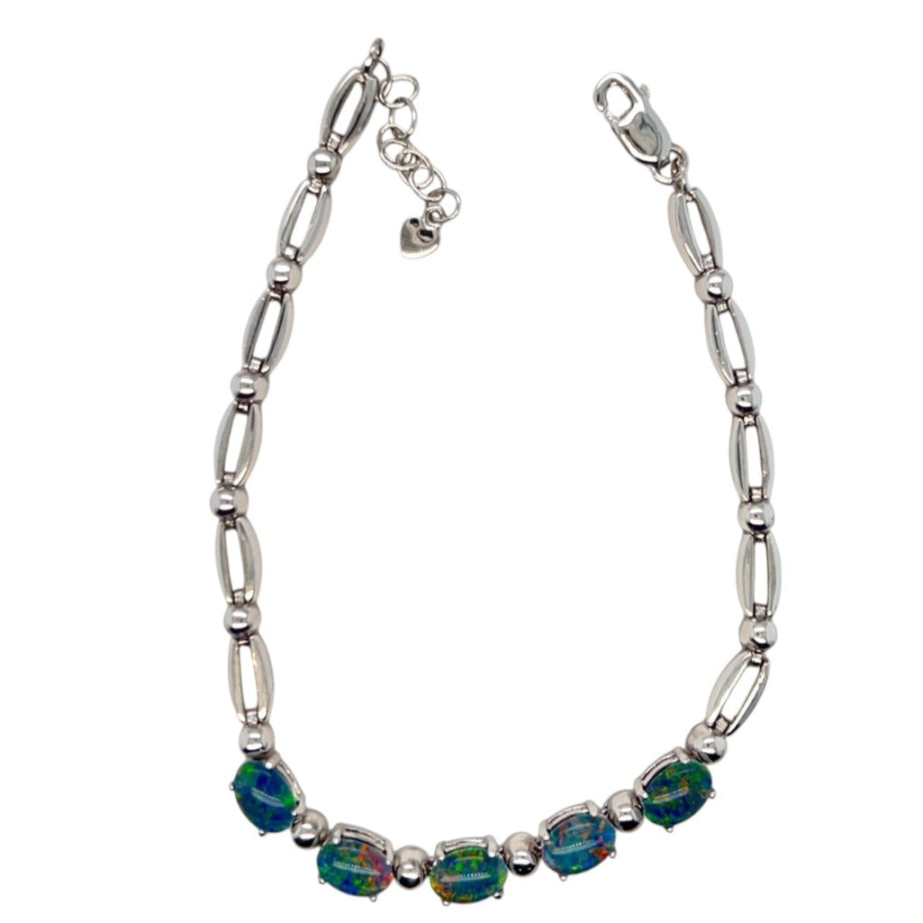 Sterling Silver Triplet Opal Bracelet (sstbra707) Sterling Silver Triplet Opal Bracelet (sstbra707)