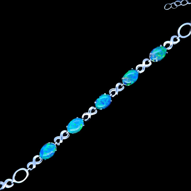 Sterling Silver Triplet Opal Bracelet (sstbra120)