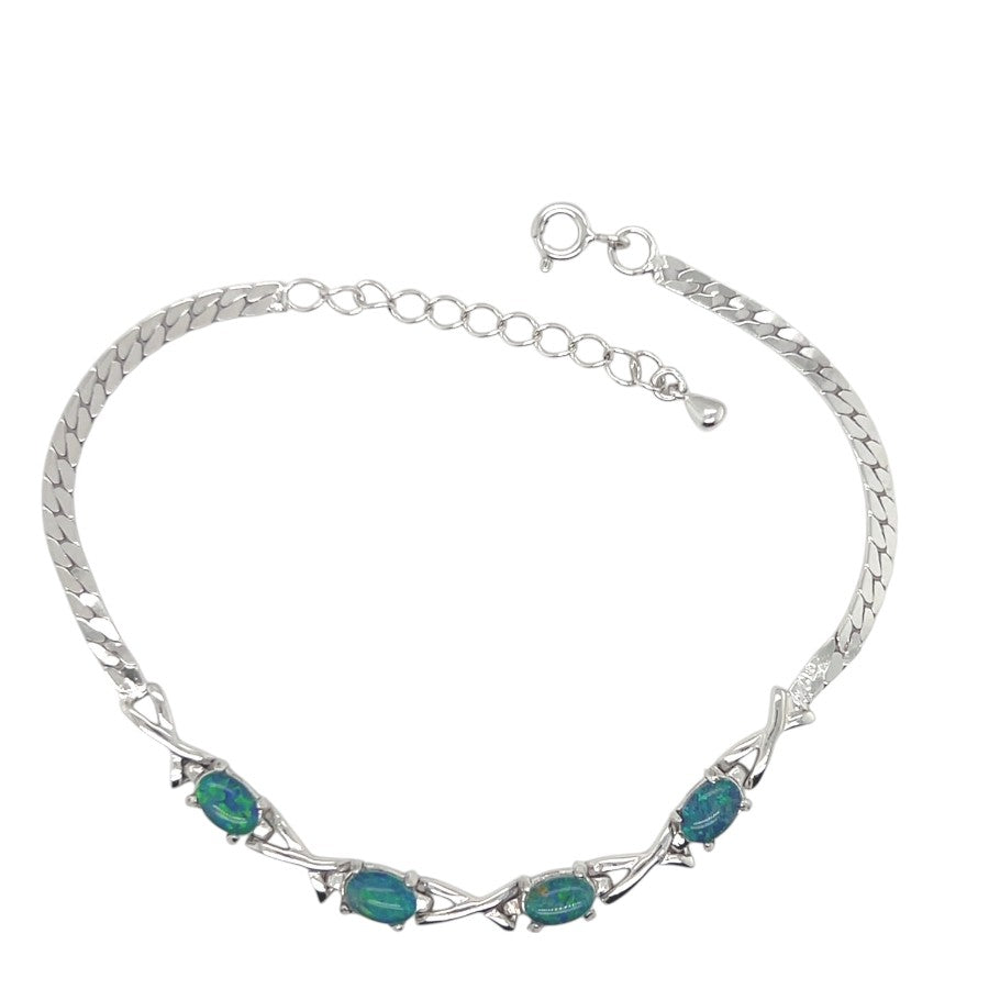 Sterling Silver Triplet Opal Bracelet (SSTBRAC5168) Sterling Silver Triplet Opal Bracelet (SSTBRAC5168)