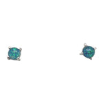 Sterling Silver Round Triplet Opal Stud Earrings (sste1094)