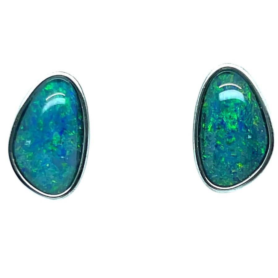 Sterling Silver Triplet Opal Earrings (sste5312) Sterling Silver Triplet Opal Earrings (sste5312)