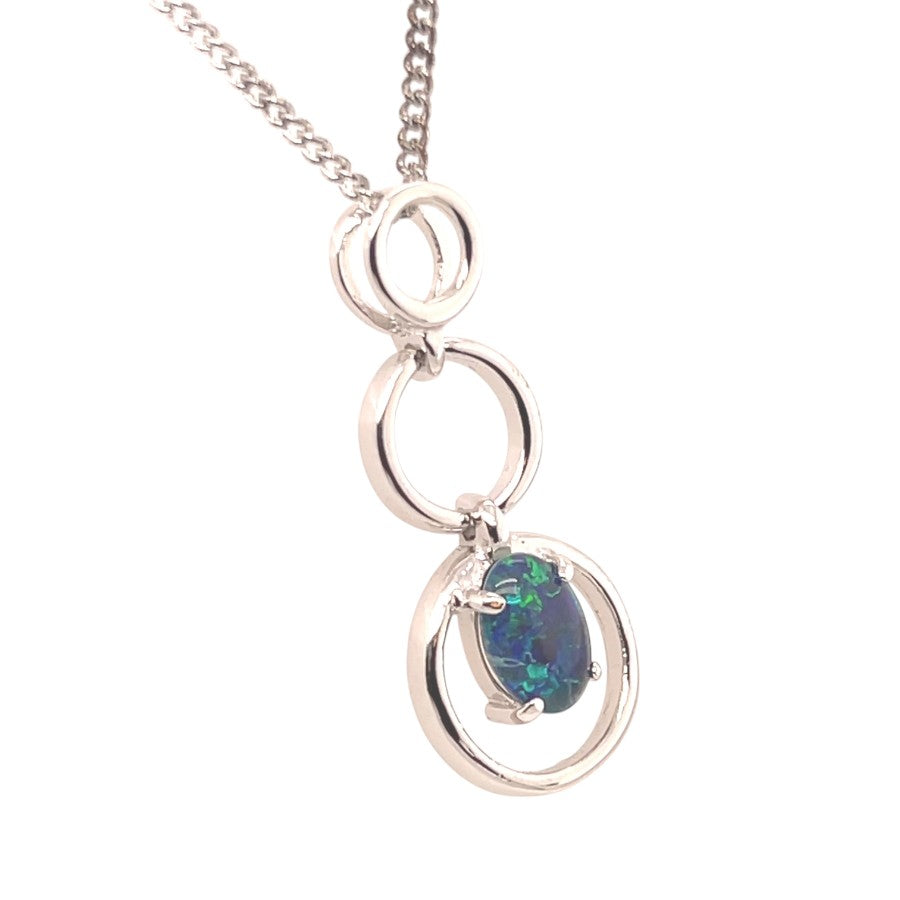 Sterling silver triplet opal pendant (sstp18x)