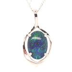 STERLING SILVER CLAW SET TRIPLET OPAL PENDANT (sstp4b)