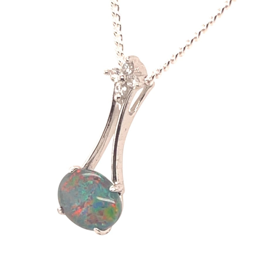Sterling Silver Opal Pendant (Sstp932)